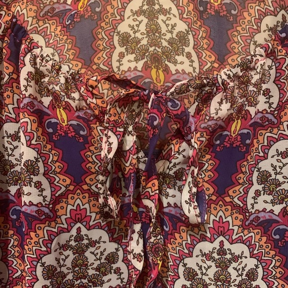 Band of Gypsies XS Boho print long sleeved dress - Picture 5 of 10